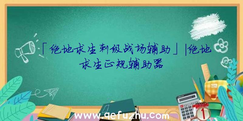 「绝地求生刺级战场辅助」|绝地求生正规辅助器